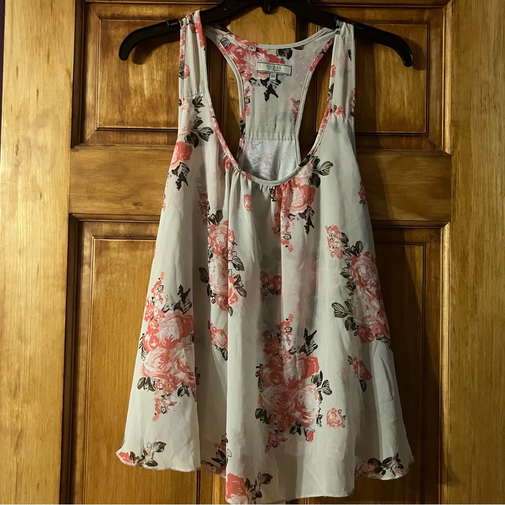 Guess Racerback Floral Breezy Tank Top